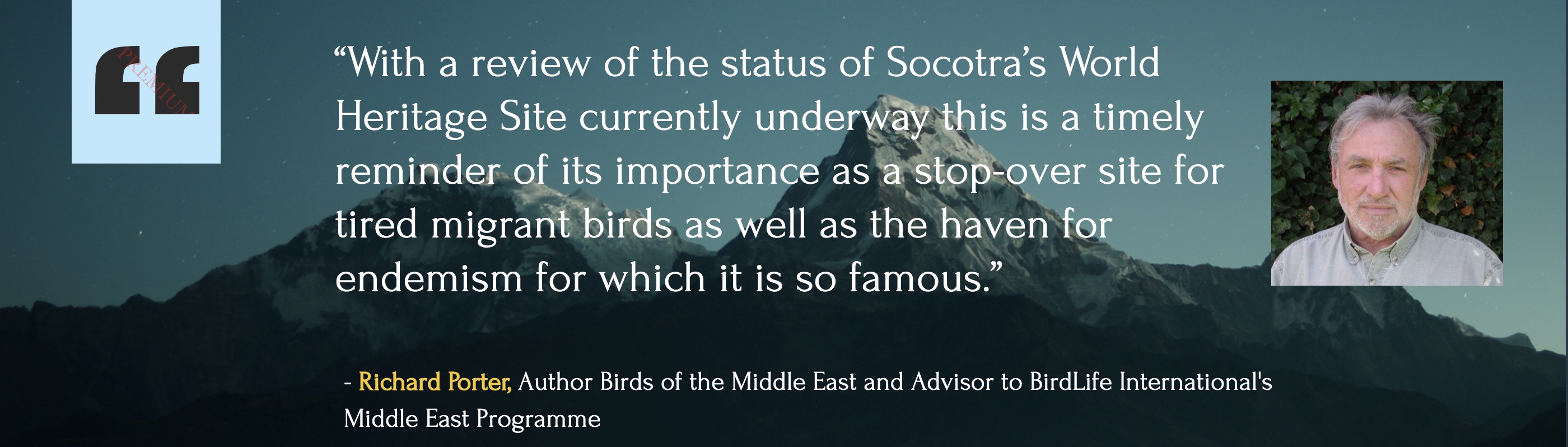 Richard Porter: 'The Mongolian Cuckoos are connecting countries, continents and people.'